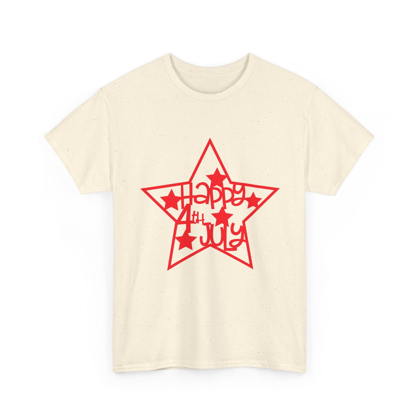 Independence Day Star T-Shirt — "Happy 4th of July" Red Star Graphic Tee