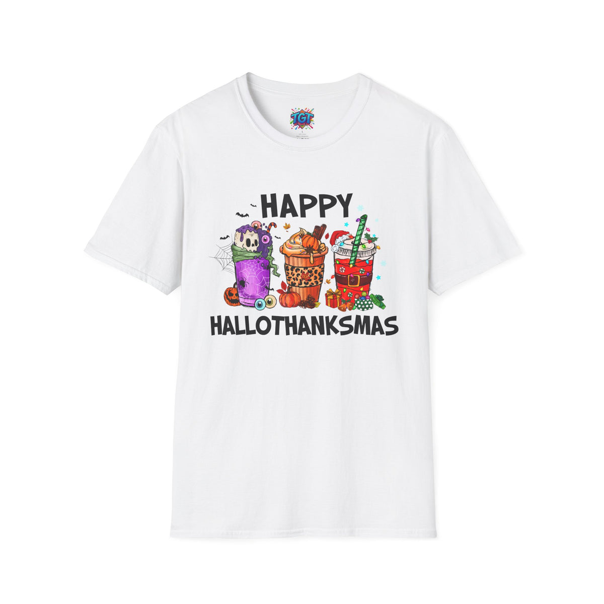 Happy Hallothanksmas T-Shirt | Halloween Thanksgiving Christmas Mashup