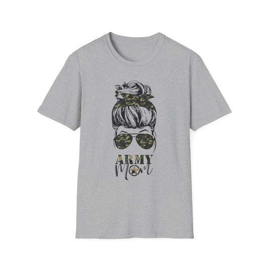 Army Mom T-Shirt — Camo Sunglasses & Messy Bun Military Mom Tee
