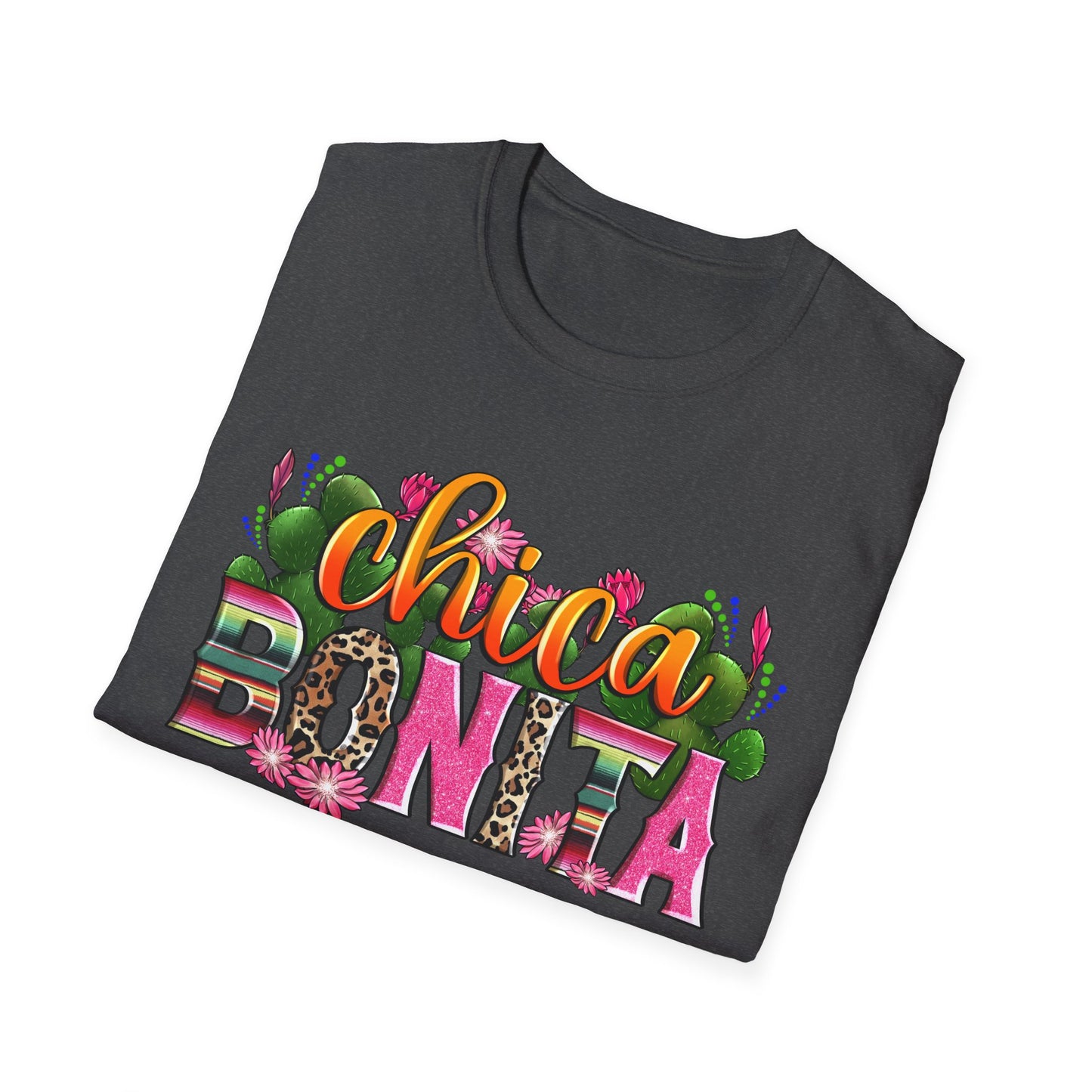 Chica Bonita Graphic T-Shirt — Colorful Floral Latina Pride Tee