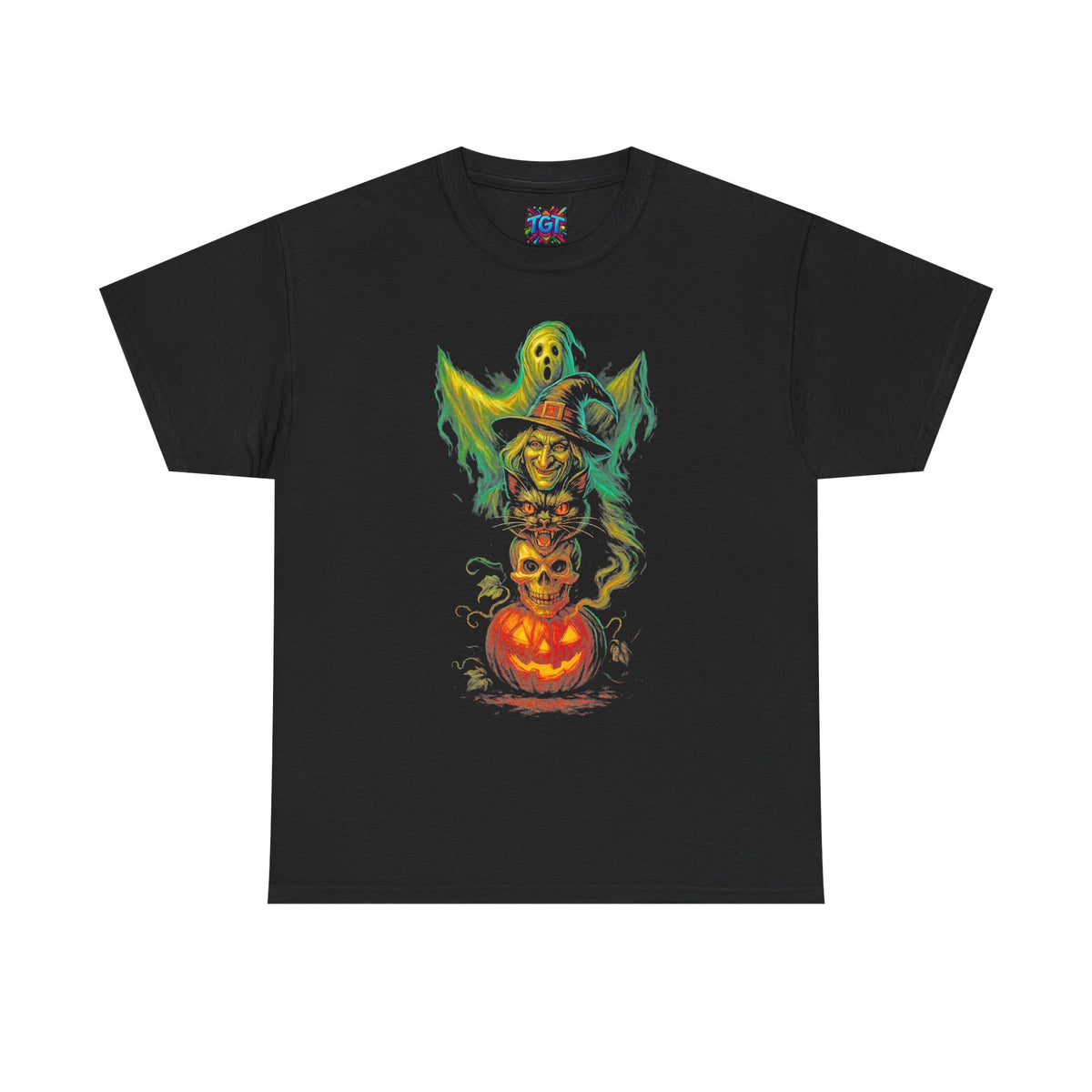 Haunted Totem Pumpkin Skull Tee | Halloween Witch Ghost Horror Shirt