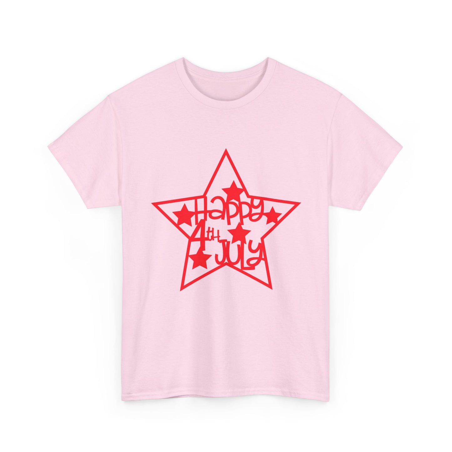 Independence Day Star T-Shirt — "Happy 4th of July" Red Star Graphic Tee