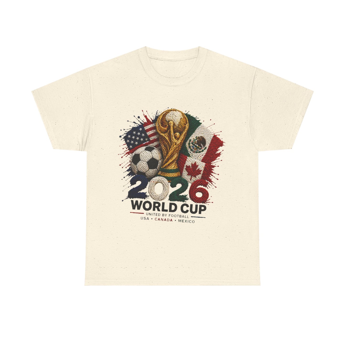 2026 World Cup Trophy Soccer Tee | USA Mexico Canada Flags