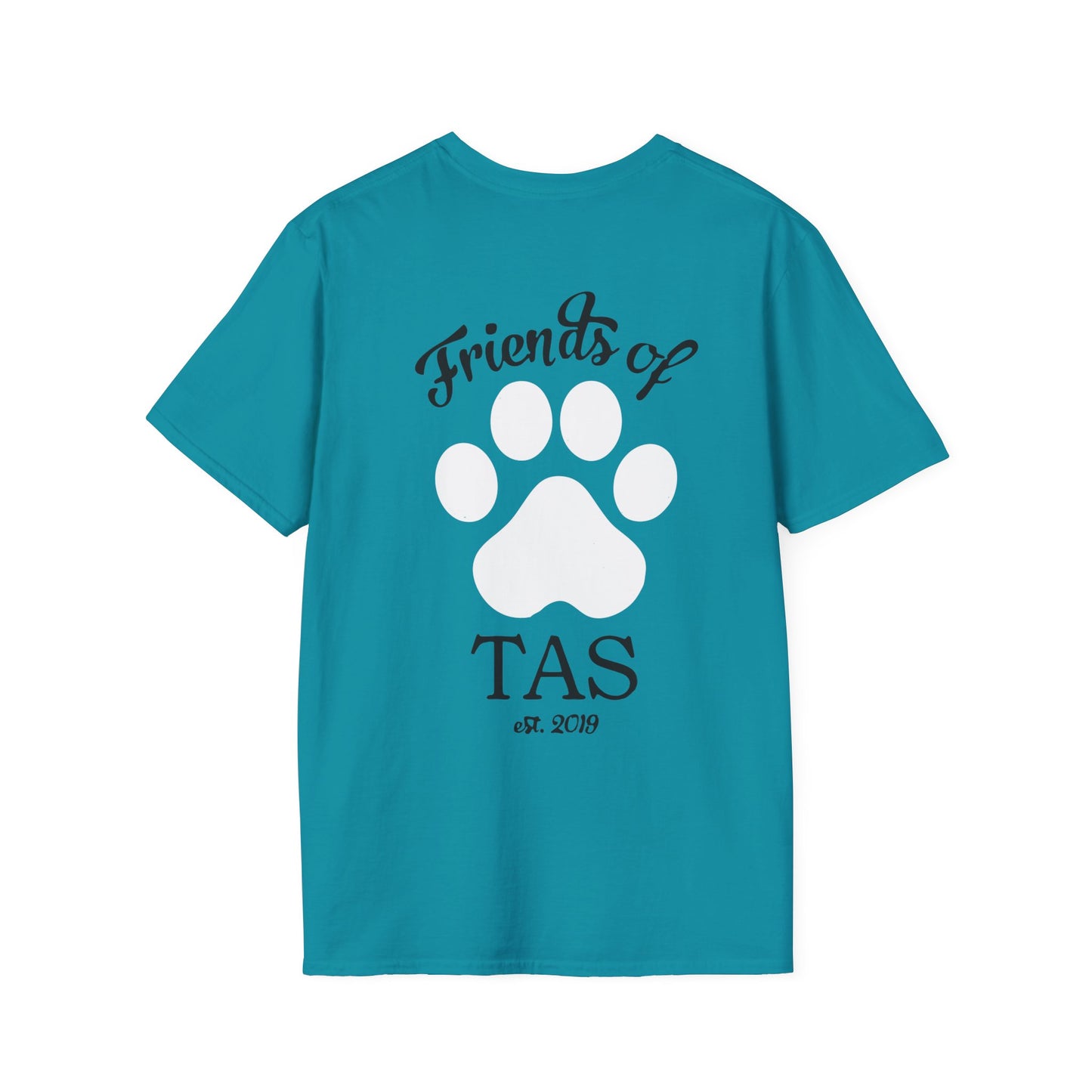 Friends of TAS Volunteer Paw Print T-Shirt | Animal Shelter Volunteer Tee | Dog Rescue Support Shirt | FOTTAS Est. 2019