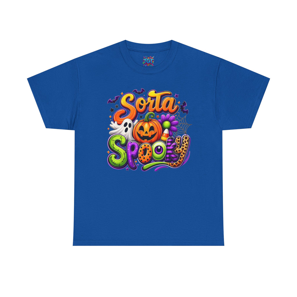 Sorta Spooky Halloween Design T-Shirt | Pumpkin Ghosts Bats