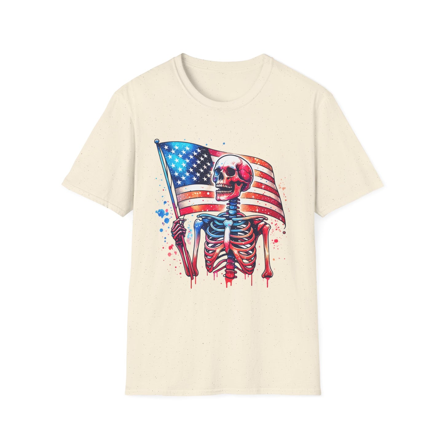 American Flag Skeleton T-Shirt — Patriotic Skull Tee for 4th of July
