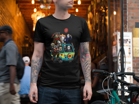 Scooby-Doo Horror Van Road Trip T-Shirt – Spooky Mystery Adventure Graphic Tee