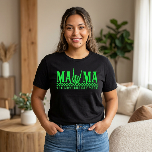 Mama Tour T-Shirt — Neon Rock 'Mama Makes It All Happen' Graphic Tee