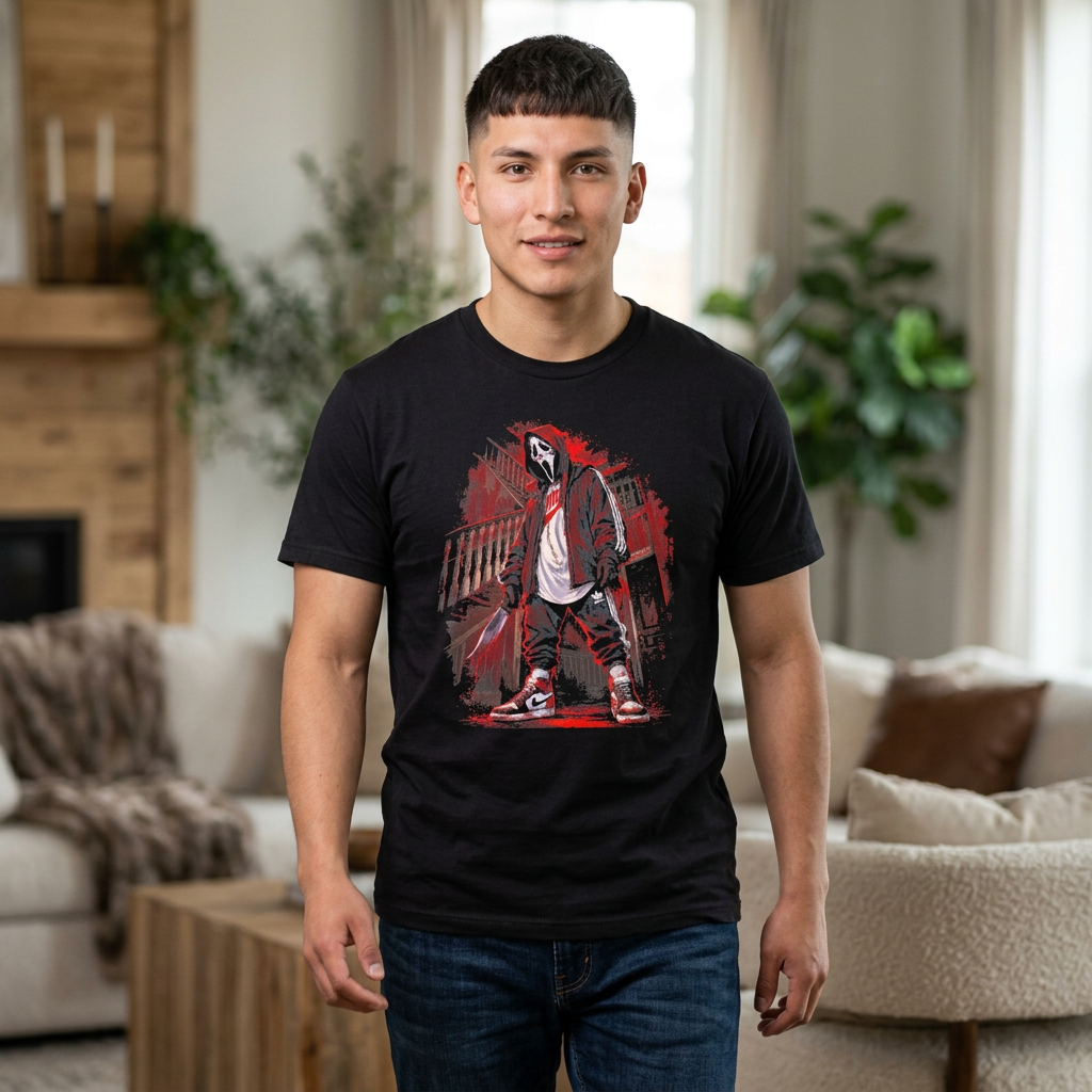 Horror Streetwear Shirt, Slasher Graphic Tee, Scary Halloween Shirt, Urban Horror T-Shirt, Spooky Street Style Tee, Horror Fan Gift
