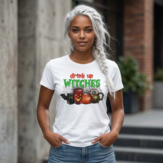 Drink Up Witches Shirt, Halloween Coffee Tee, Witchy Mug T-Shirt, Cute Spooky Season Shirt, Funny Halloween Tee, Fall Witch Shirt