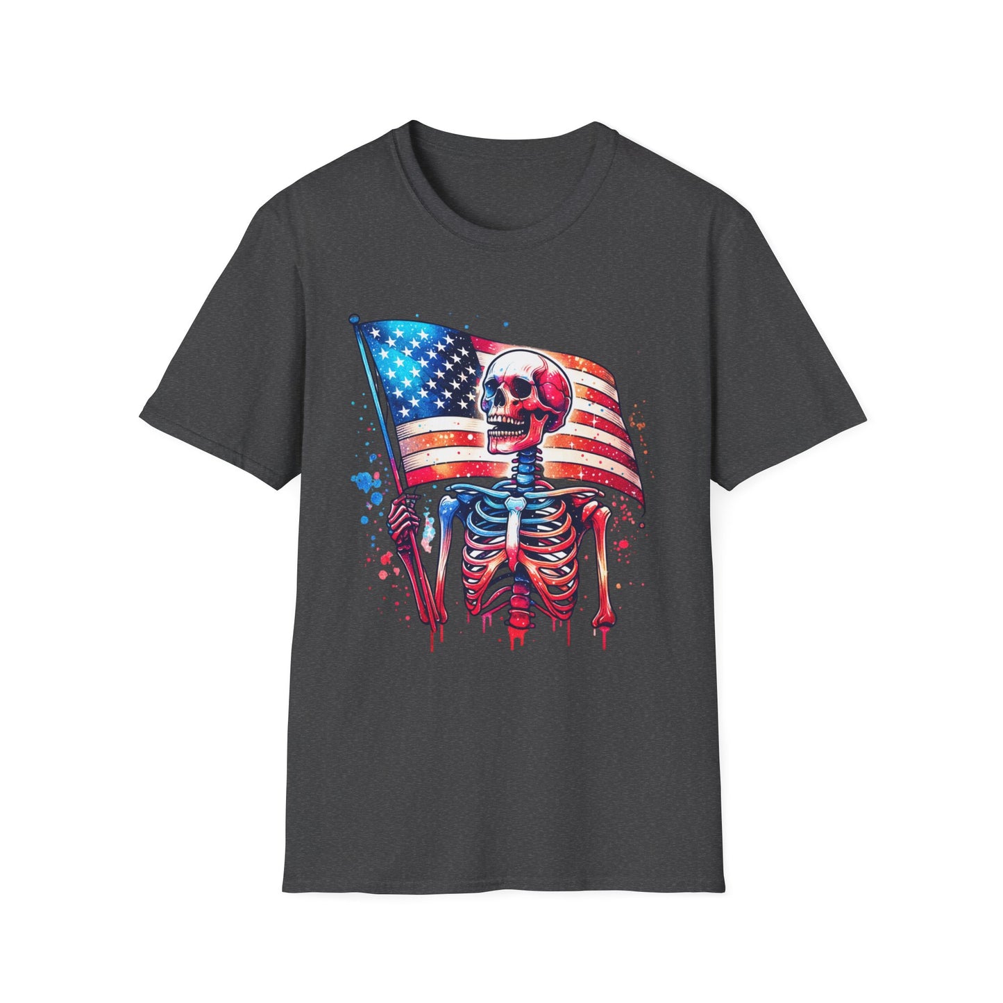American Flag Skeleton T-Shirt — Patriotic Skull Tee for 4th of July