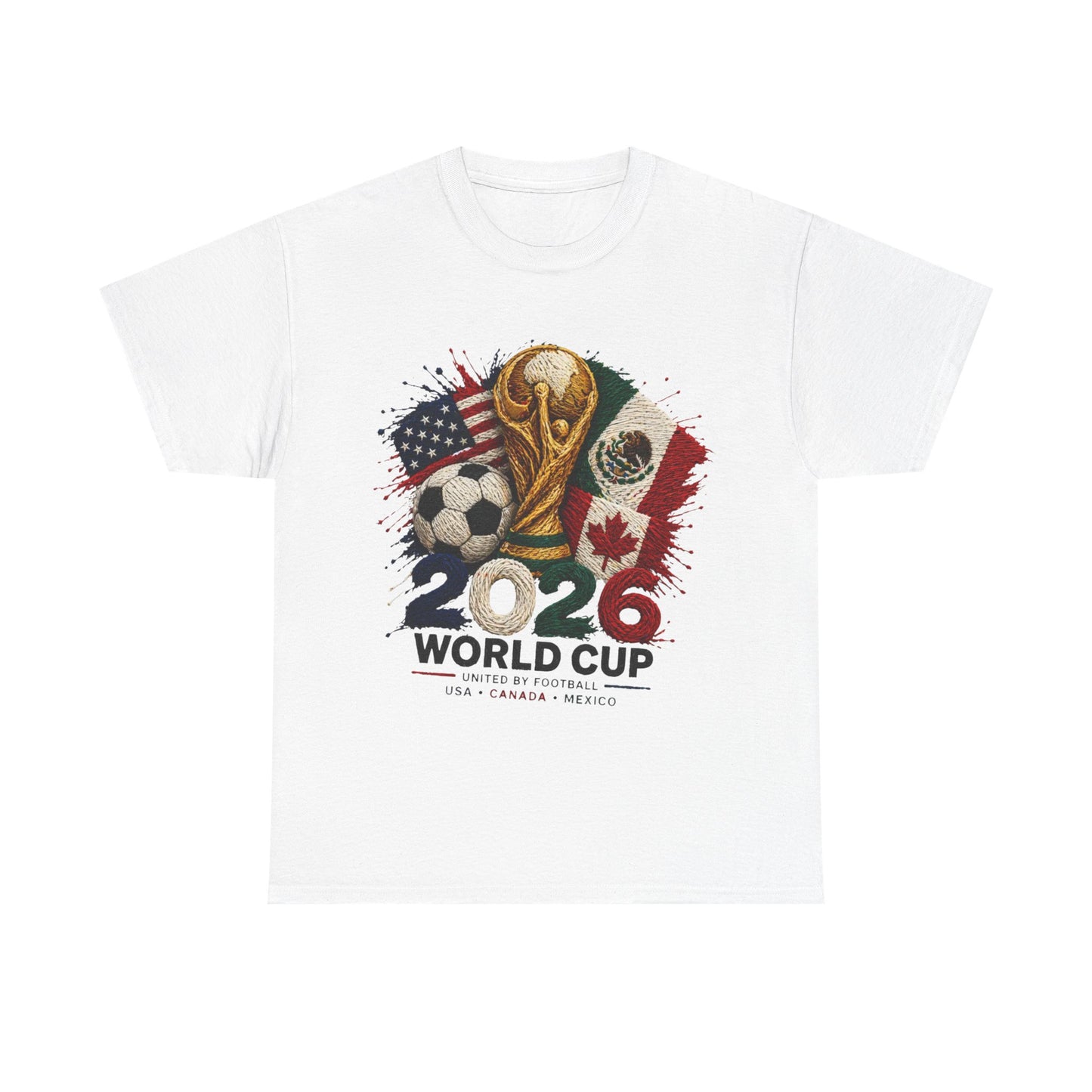 2026 World Cup Trophy Soccer Tee | USA Mexico Canada Flags