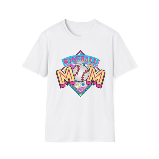 Baseball Mom T-Shirt — Retro Colorful Baseball Mom Graphic Tee