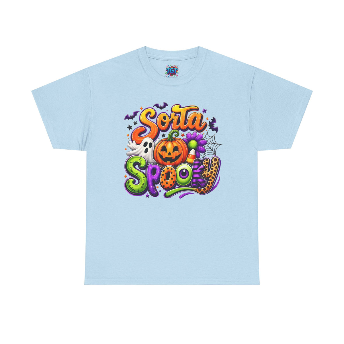Sorta Spooky Halloween Design T-Shirt | Pumpkin Ghosts Bats