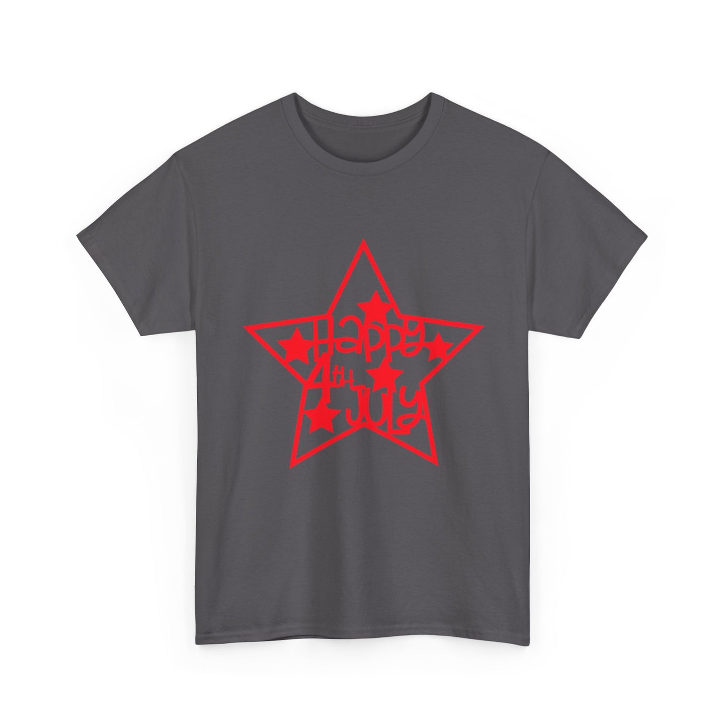 Independence Day Star T-Shirt — "Happy 4th of July" Red Star Graphic Tee