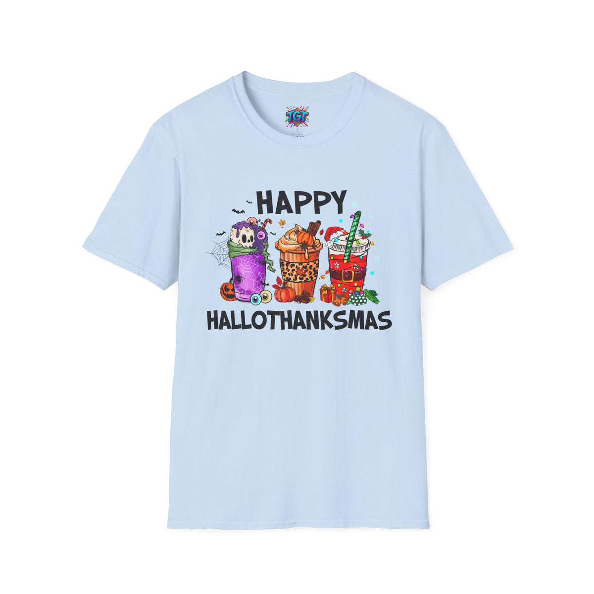 Happy Hallothanksmas T-Shirt | Halloween Thanksgiving Christmas Mashup