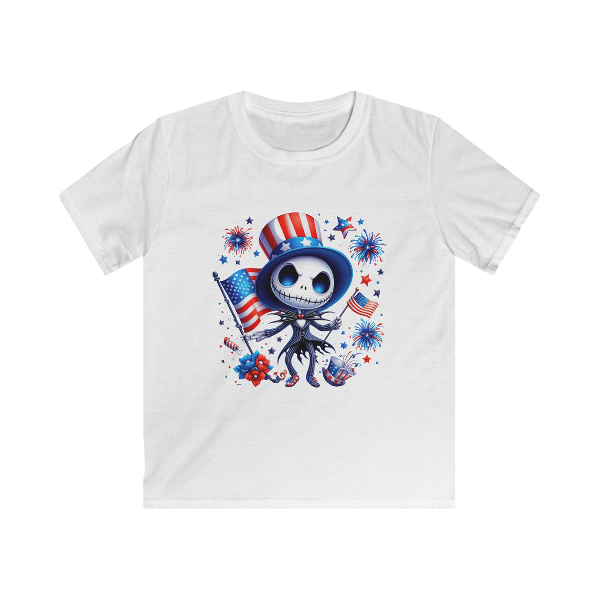 Kids 4th of July Jack Skellington Patriot Tee