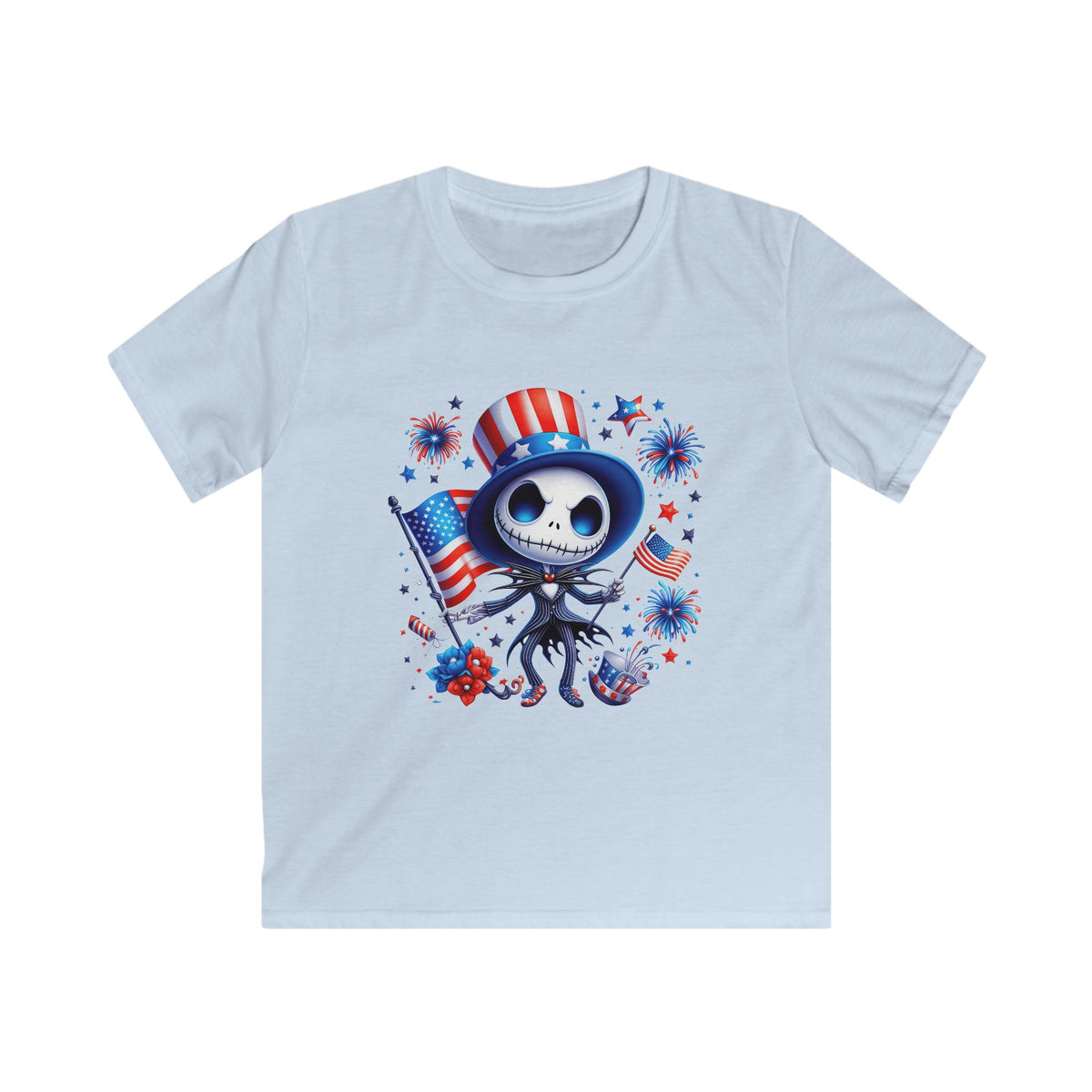 Kids 4th of July Jack Skellington Patriot Tee
