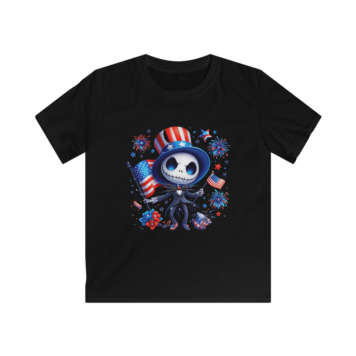 Kids 4th of July Jack Skellington Patriot Tee