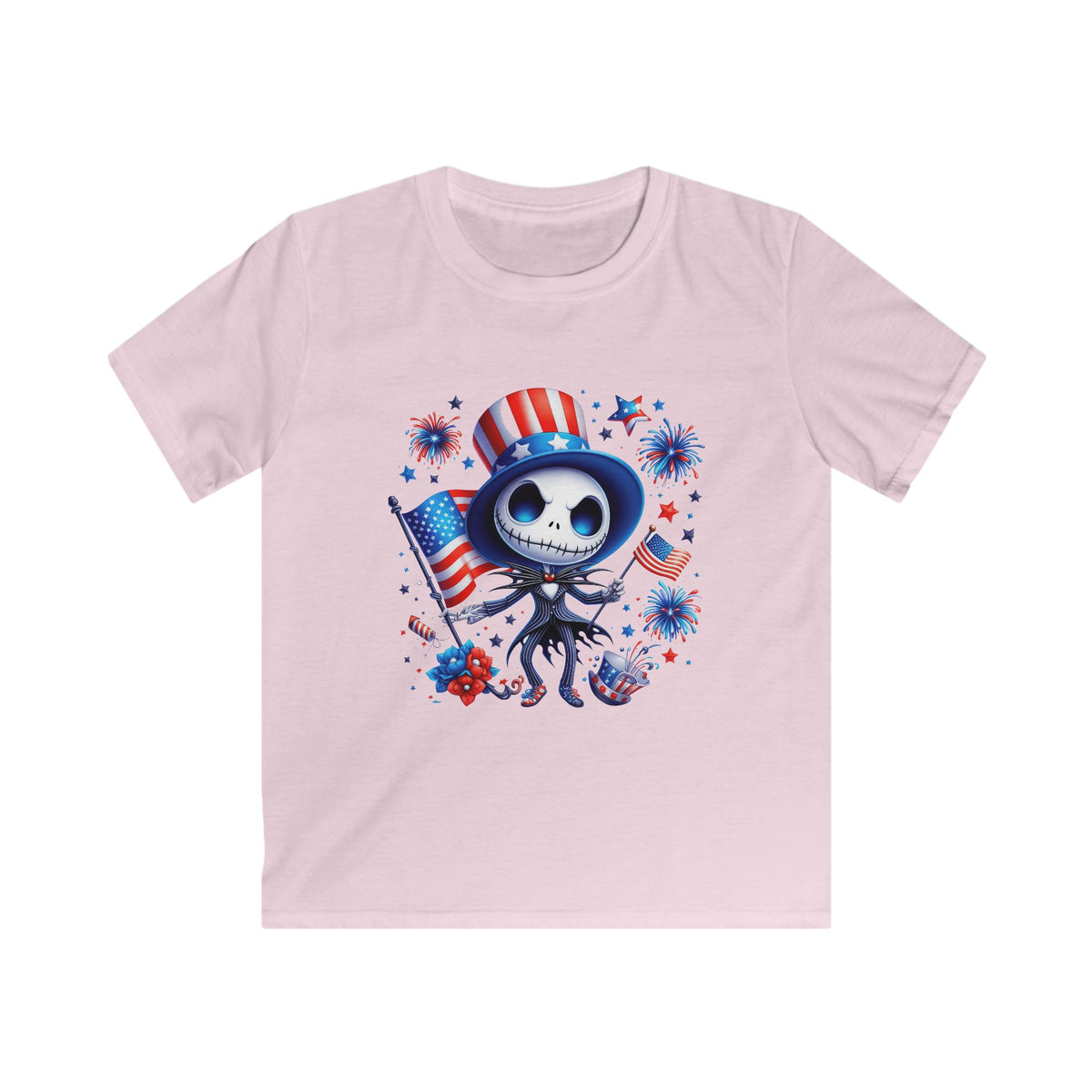 Kids 4th of July Jack Skellington Patriot Tee