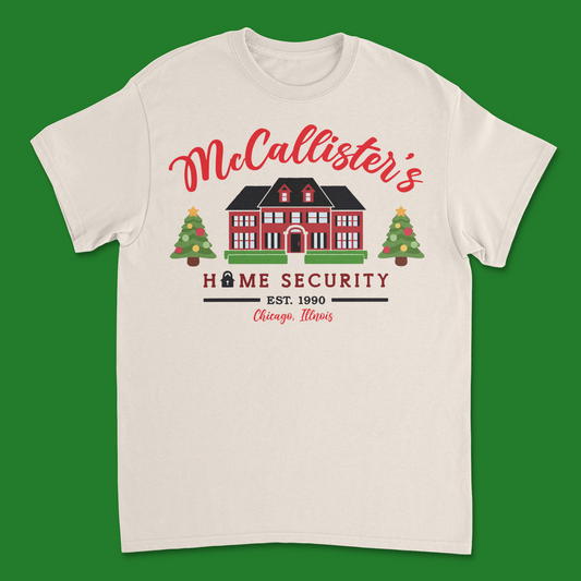 McCallister Home Security T-Shirt - Funny Home Alone Inspired Holiday Tee