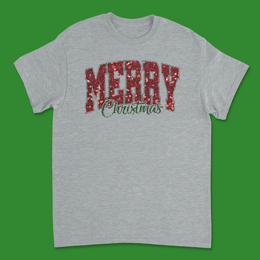 Merry Christmas T-Shirt - Classic Holiday Graphic Tee for Festive Cheer