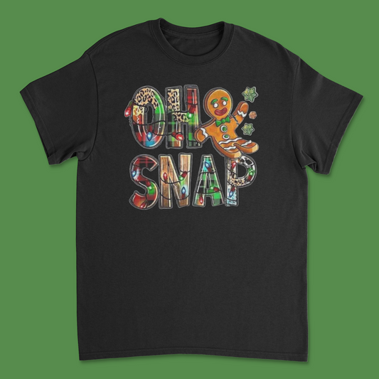 Oh Snap! Gingerbread Man Christmas Shirt - Funny Holiday Graphic Tee