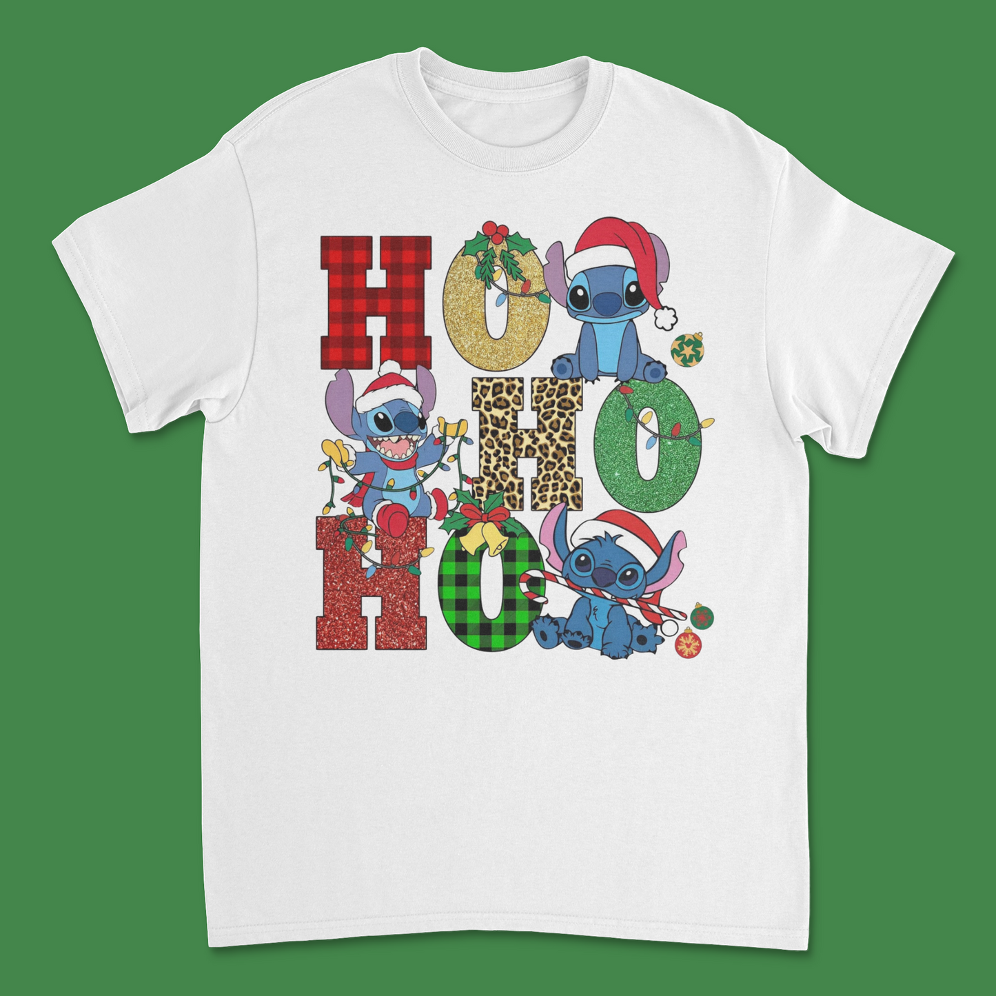 Ho Ho Ho Stitch Christmas Shirt - Funny Holiday Tee for Disney Fans