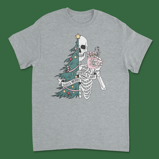 Sorta Merry Sorta Scary Christmas Shirt - Funny Holiday Mashup Tee