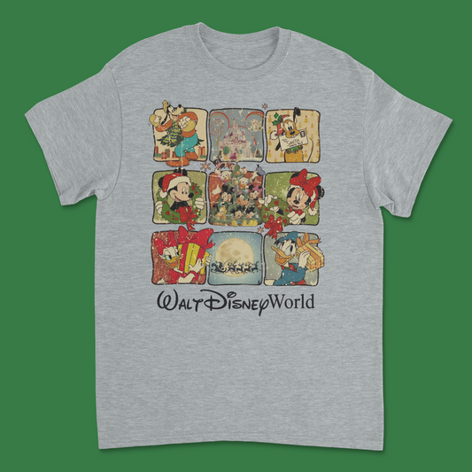 Retro Walt Disney Christmas Shirt - Vintage-Inspired Holiday Tee for Disney Fans