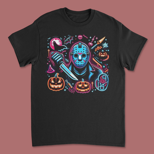 Neon Jason Voorhees Halloween Shirt