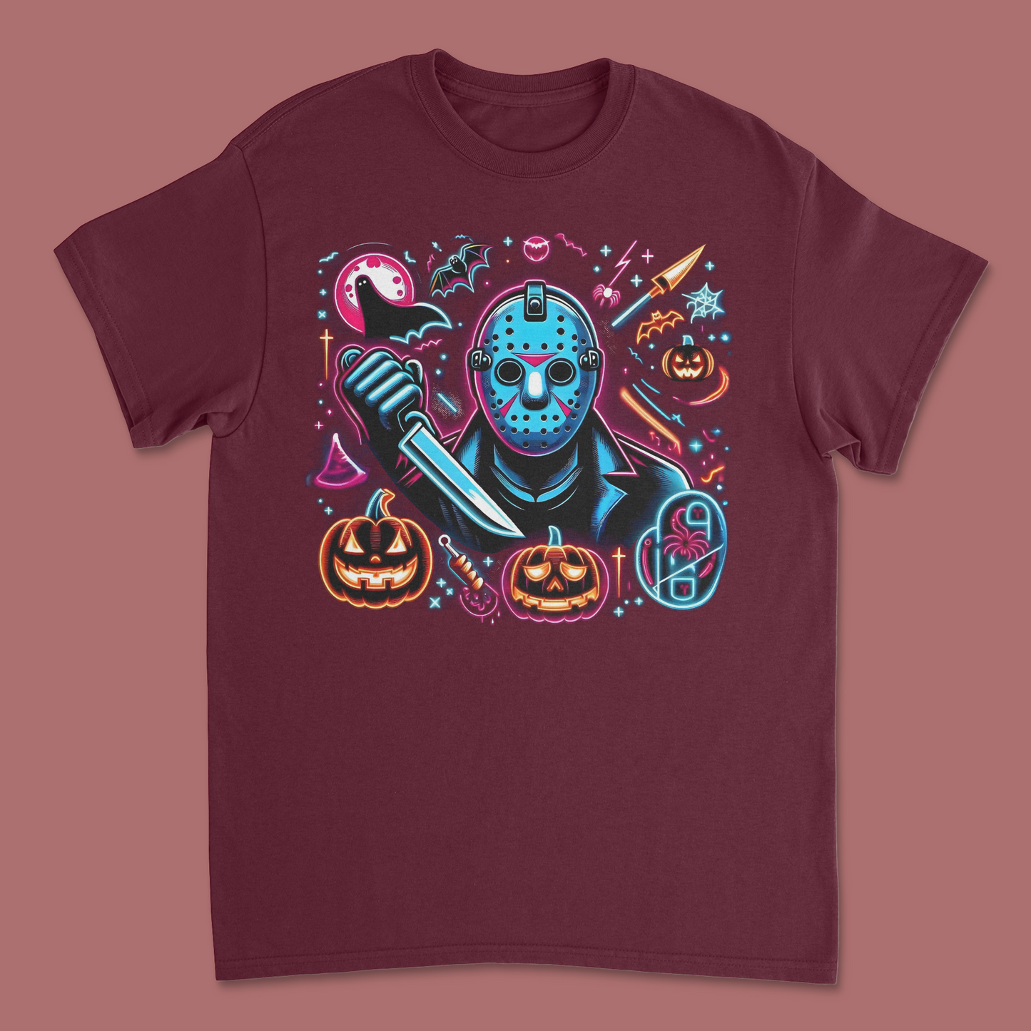 Neon Jason Voorhees Halloween Shirt