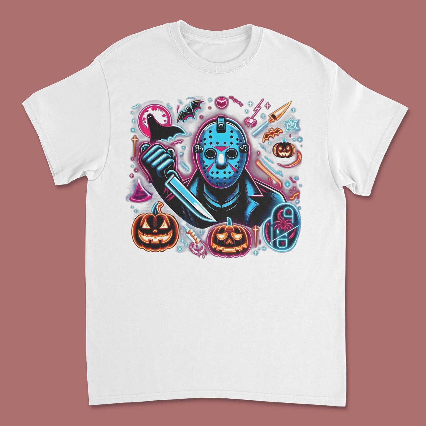 Neon Jason Voorhees Halloween Shirt