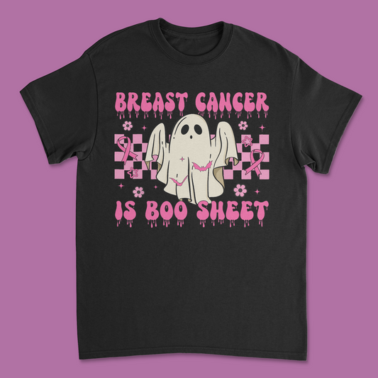 Breast Cancer Awareness T-Shirt | "Breast Cancer is Boo Sheet" – Fun Halloween Design