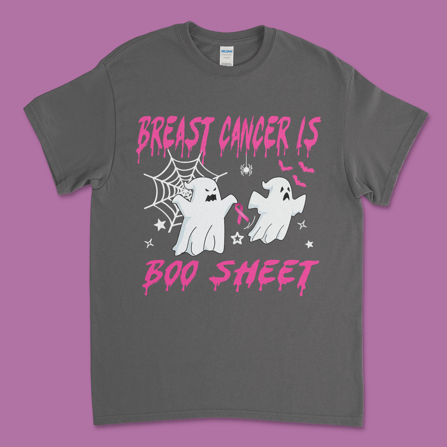 Breast Cancer Awareness Halloween T-Shirt – "Breast Cancer is Boo Sheet" | Spooky Fun & Empowering Apparel