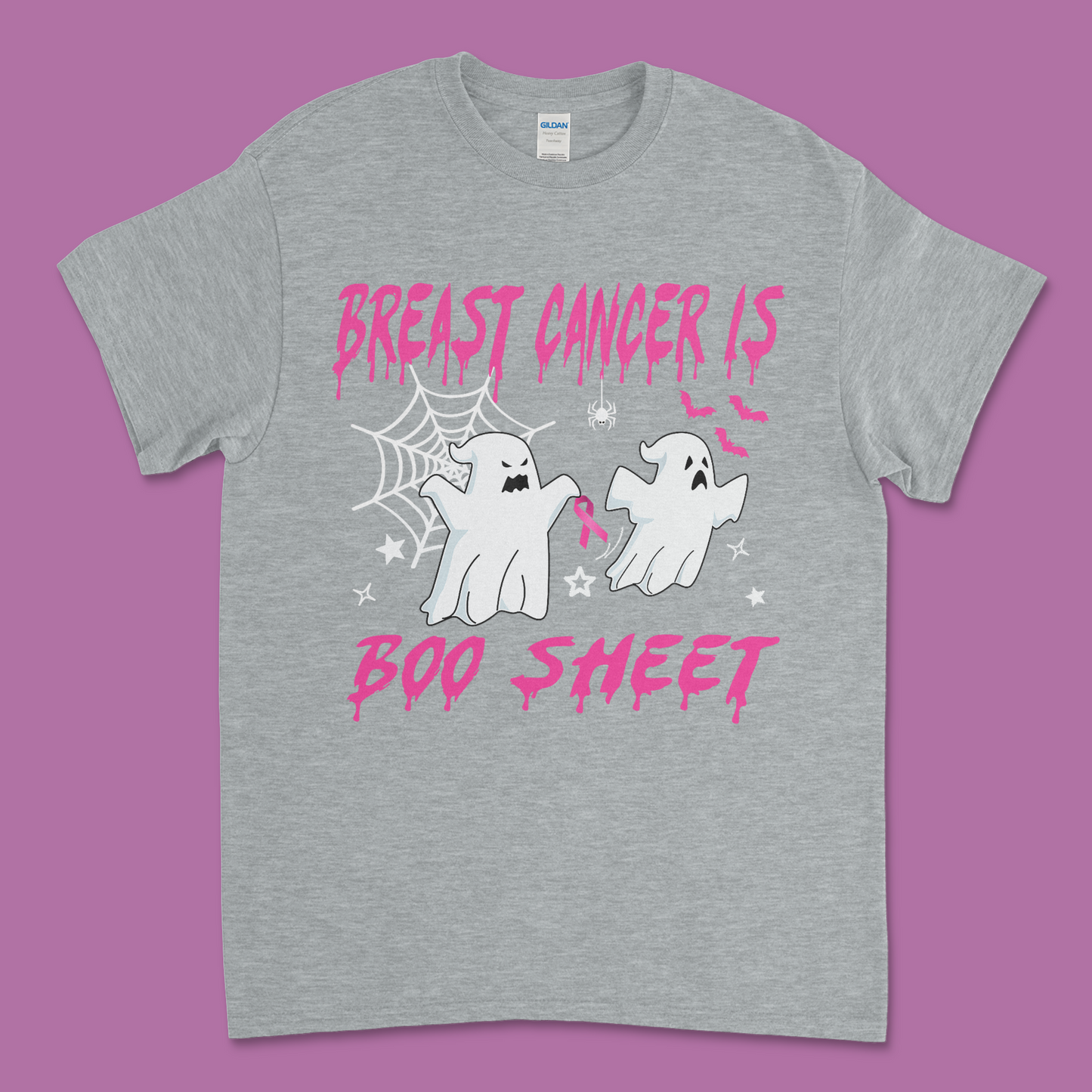 Breast Cancer Awareness Halloween T-Shirt – "Breast Cancer is Boo Sheet" | Spooky Fun & Empowering Apparel