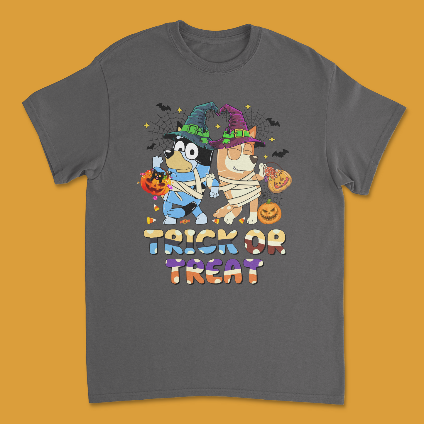 Bluey "Trick or Treat" Kids Halloween T-Shirt | Fun & Festive Bluey Tee