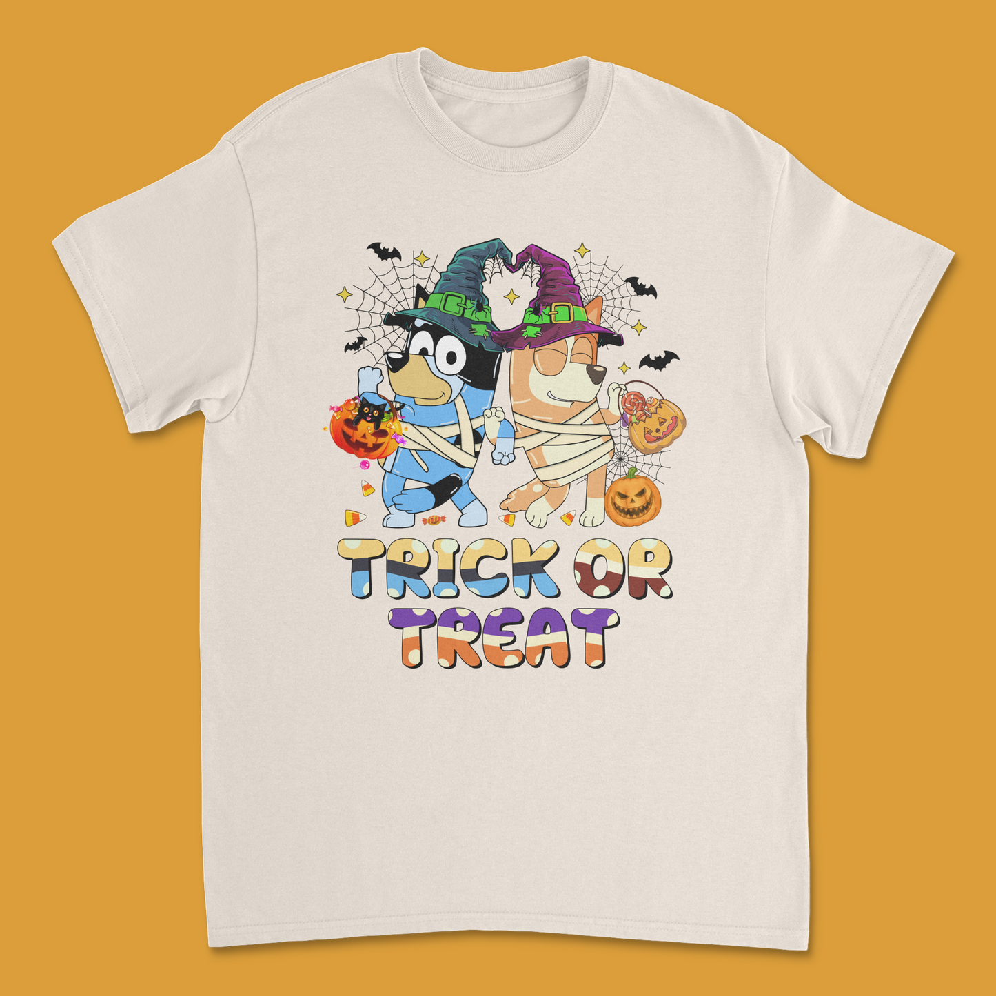 Bluey "Trick or Treat" Kids Halloween T-Shirt | Fun & Festive Bluey Tee