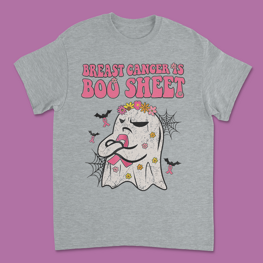 Breast Cancer Awareness T-Shirt | "Breast Cancer is Boo Sheet" – Fun Halloween Design