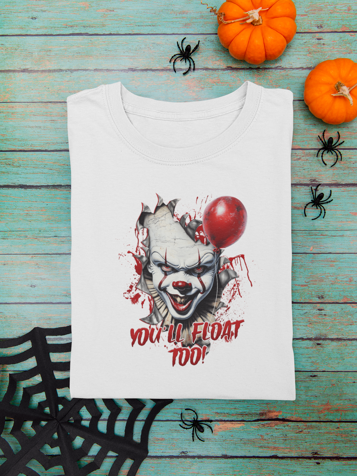 "You'll Float Too" Pennywise-Inspired Halloween T-Shirt | Creepy Clown Horror Tee