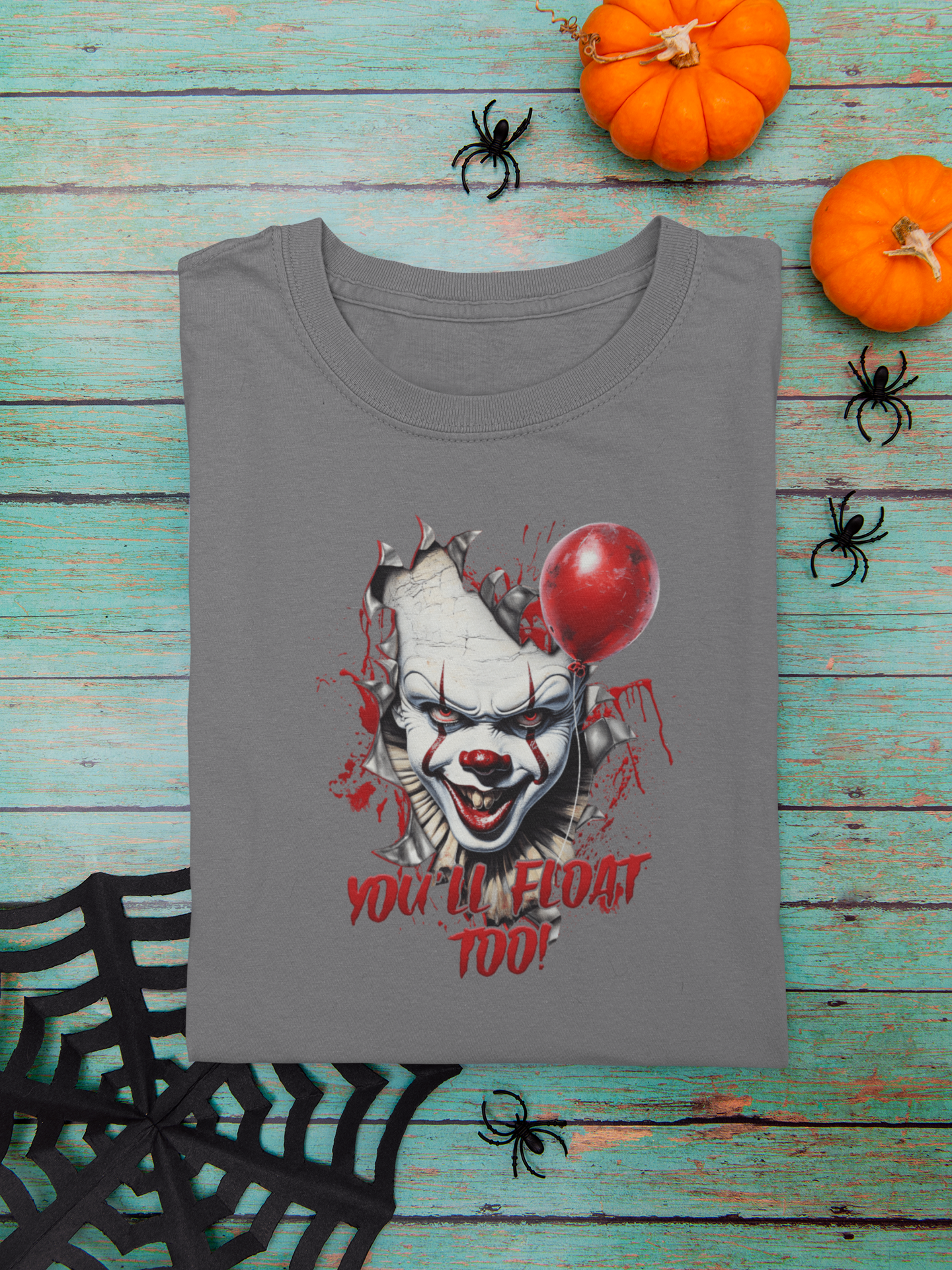 "You'll Float Too" Pennywise-Inspired Halloween T-Shirt | Creepy Clown Horror Tee