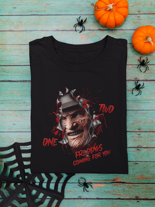 Freddy Krueger "One, Two, Freddy’s Coming for You" T-Shirt | Iconic Nightmare Horror Tee